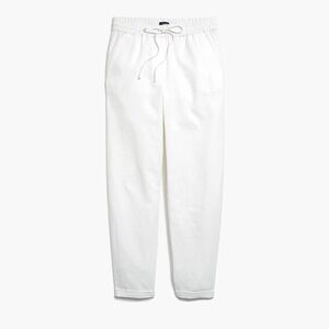 J. Crew Factory White Drawstring Linen Cotton Casual Pants